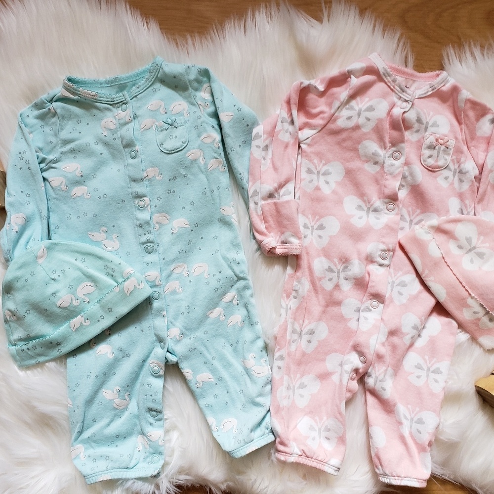 4 piece Carters Lot size 3 months play or sleep